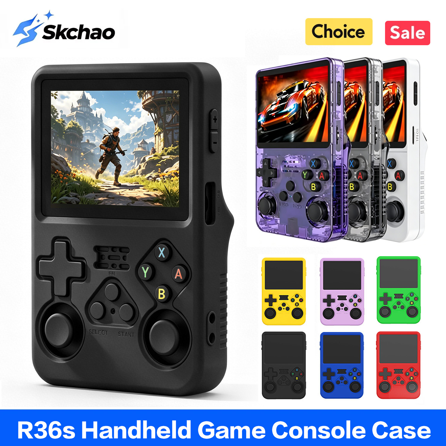 Retro Handheld Game Console R36S - Etui ochronne R36s do R36S, silikonowe,