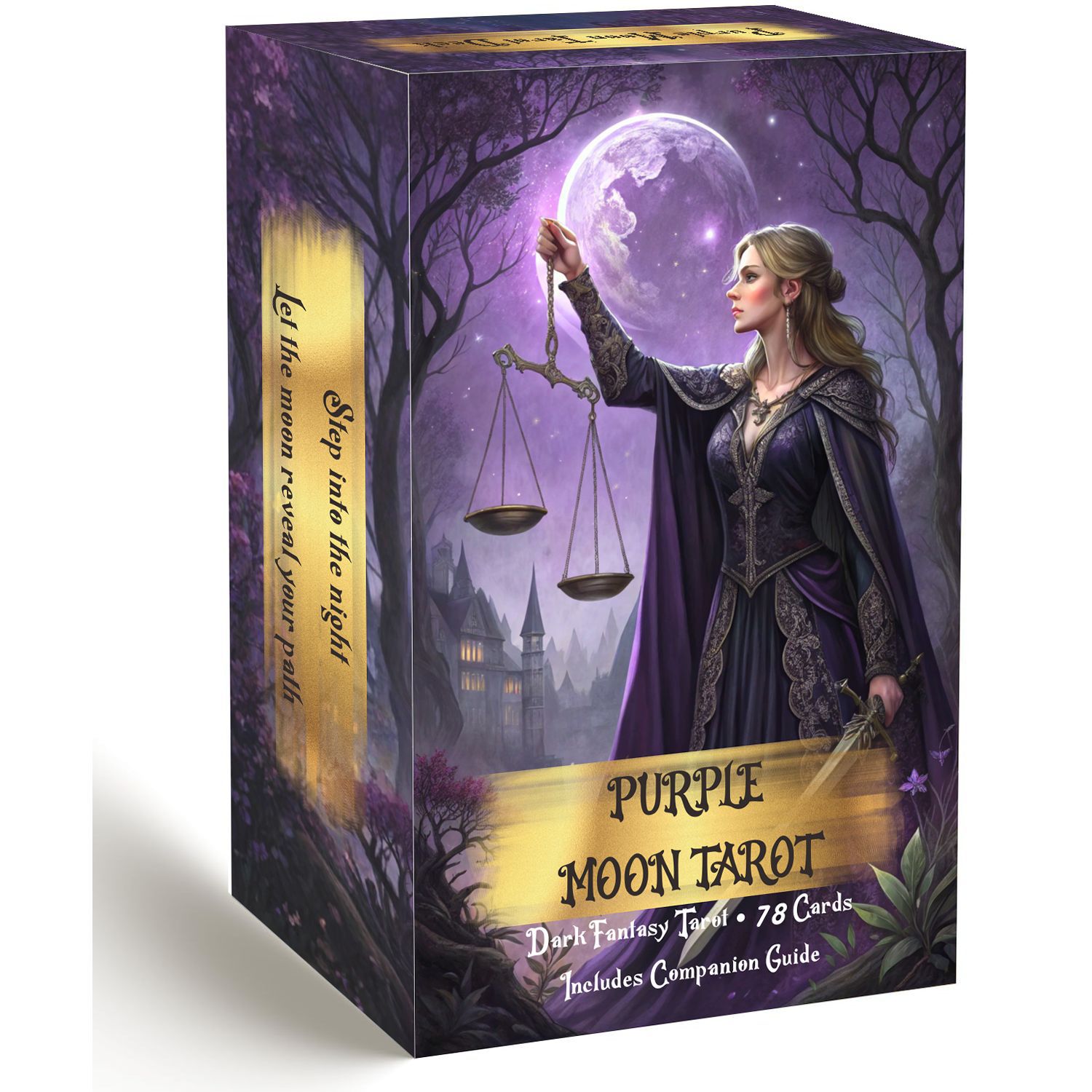 Tarot Cards Deck With Guidebook - Karty Tarota Purple Moon z przewodnikiem,