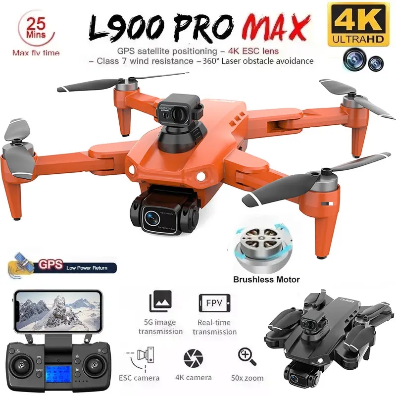 L900 Pro MAX GPS Drone 4K Prof – Fpv Brushless Rc Drone 4K recenzja i cena